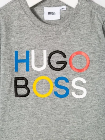 Shop Hugo Boss Logo Print T-shirt In Grey