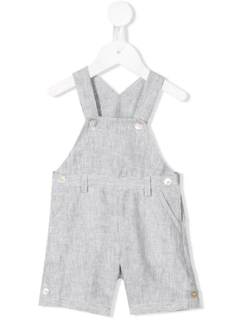 striped linen dungarees