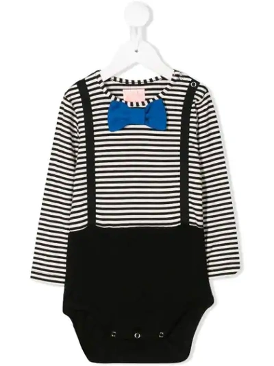 Shop Wauw Capow By Bangbang Striped Dexter Bodysuit In Black