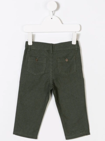 Shop Knot Island Check Trousers In Green