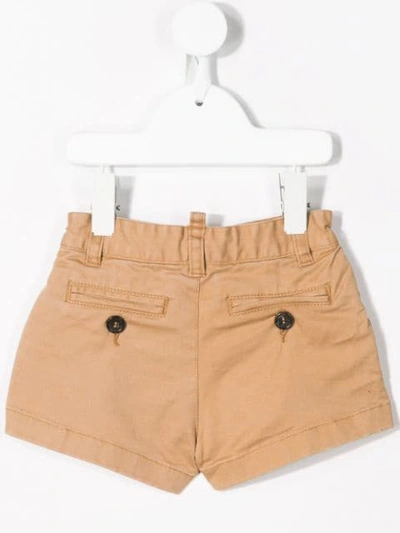 Dsquared2 Patches Denim Shorts In Neutrals