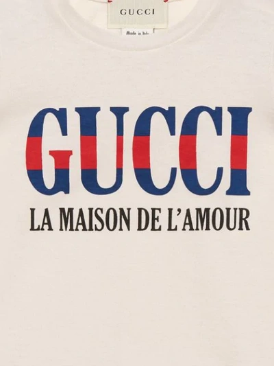 Shop Gucci Baby T-shirt With  Print In White