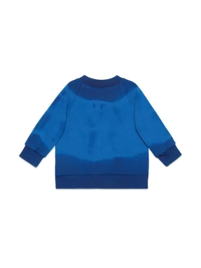 Gucci Royal Blue Sweatshirt With Logo For Baby Girl In Blue