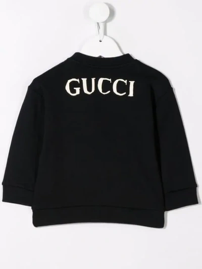 Gucci Baby Printed Cotton Sweatshirt In Blue