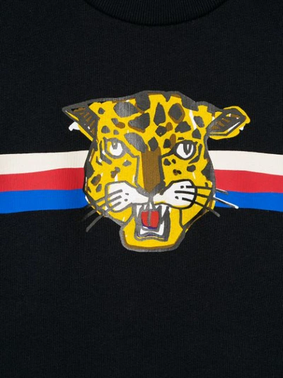 Shop Gucci Tiger Print Sweatshirt In Blue