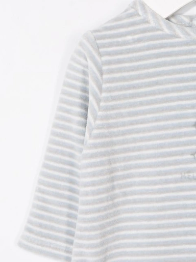 Shop Knot Striped Long-sleeve Bodysuit In Grey