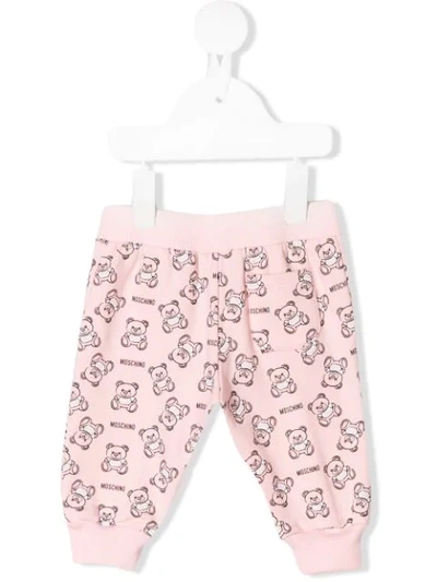 Shop Moschino Teddy Outline Track Pants In Pink
