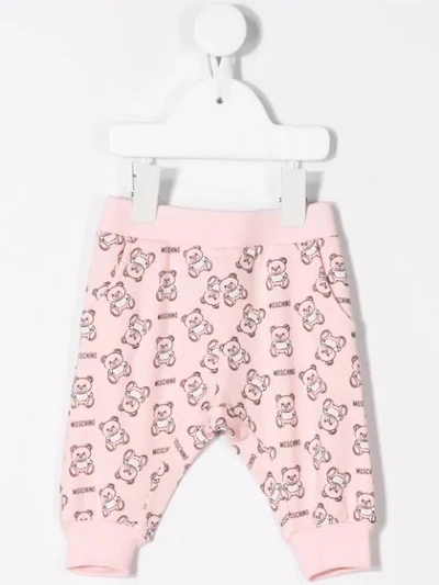 Shop Moschino Teddy Outline Track Pants In Pink