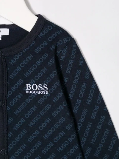 Shop Hugo Boss Logo Print Pajamas In Blue