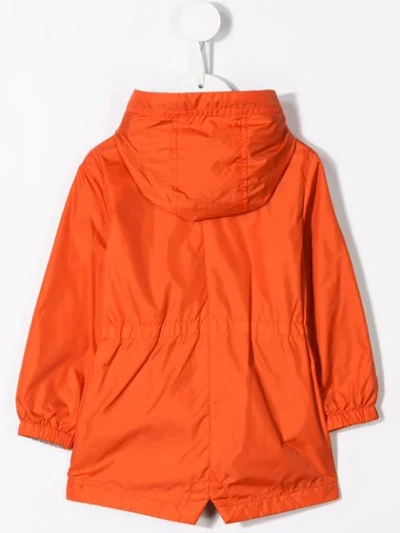 Shop Moncler Logo Raincoat In Orange