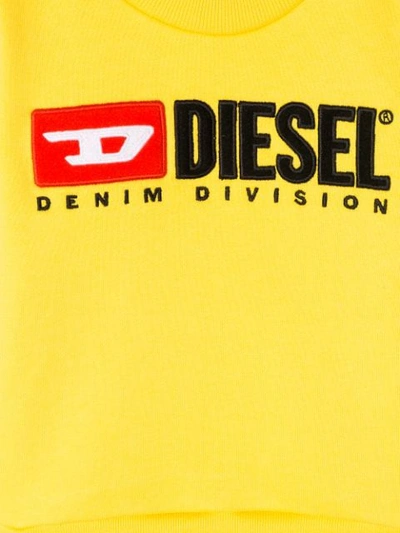 Shop Diesel Logo Print Sweatshirt In Yellow