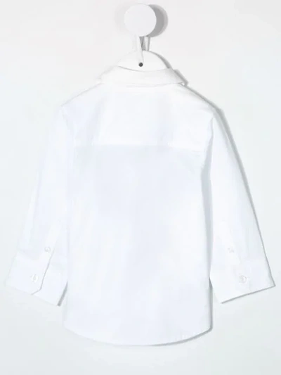 Shop Hugo Boss Printed Logo Poplin Shirt In White