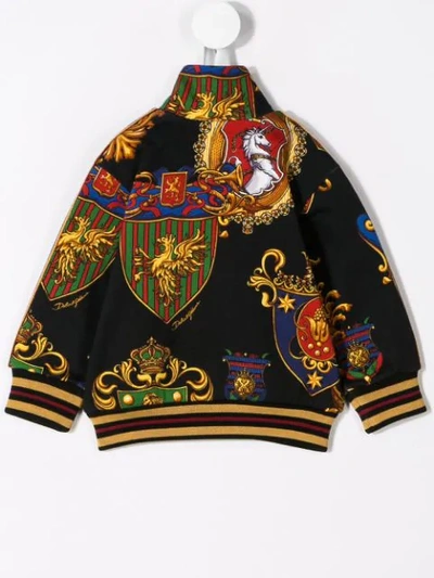 Shop Dolce & Gabbana Bomberjacke Mit Wappen-print In Black