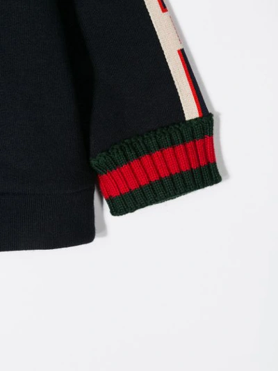 Gucci Sweatshirt With Side Bands In Blue