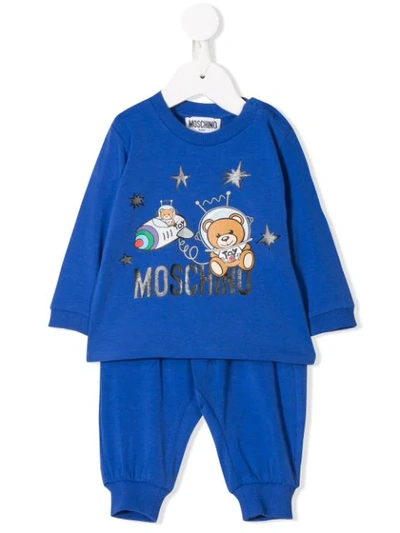 Shop Moschino Teddy Bear Tracksuit Set In Blue