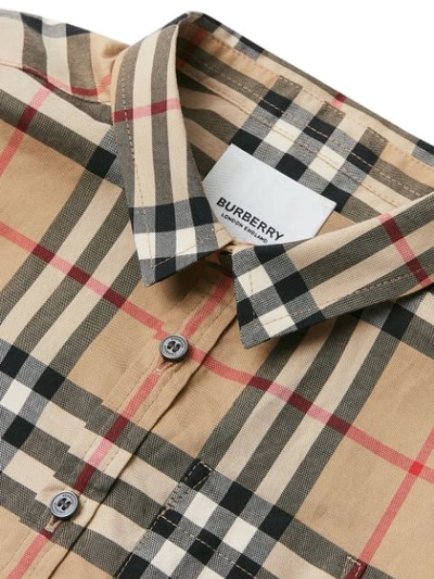 Shop Burberry Fred Signature Check Shirt In Neutrals