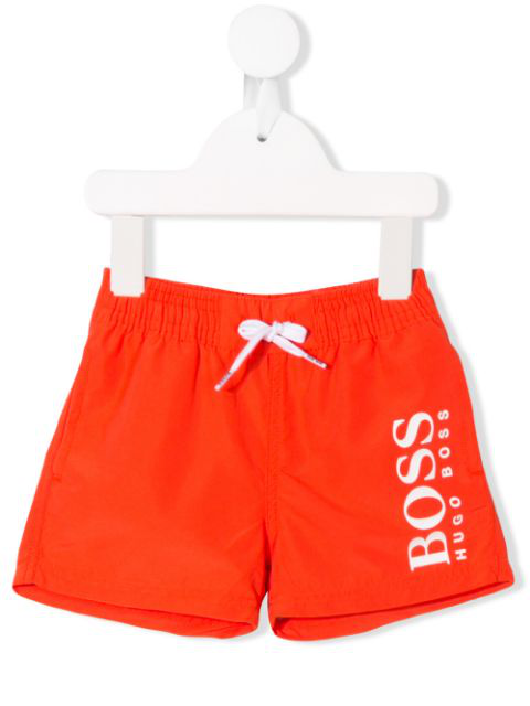 orange hugo boss swim shorts