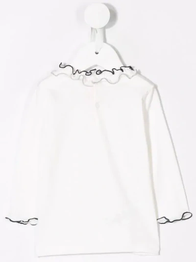 Il Gufo Ruffle Trim Top In White