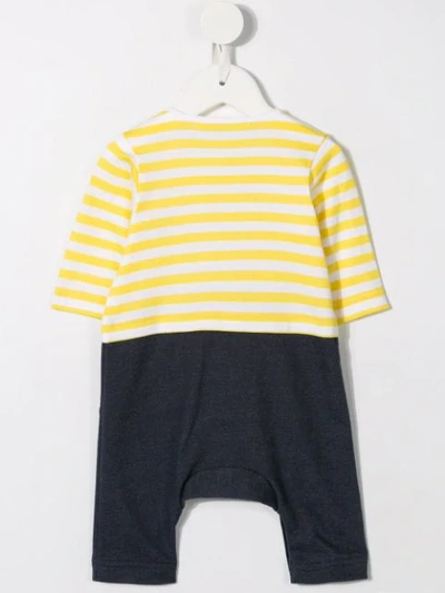 Shop Familiar Striped Romper In Yellow