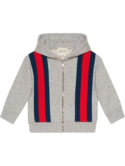 Shop Gucci Baby Sweatshirt With Web In Grey