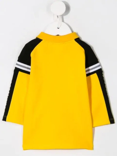 Shop Hugo Boss Logo Stripe Polo Shirt In Yellow
