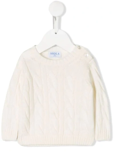 Siola Cable Knit Jumper In Neutrals