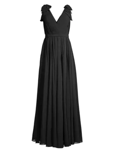 Shop Basix Black Label Ruffled Shoulder Gown In Black