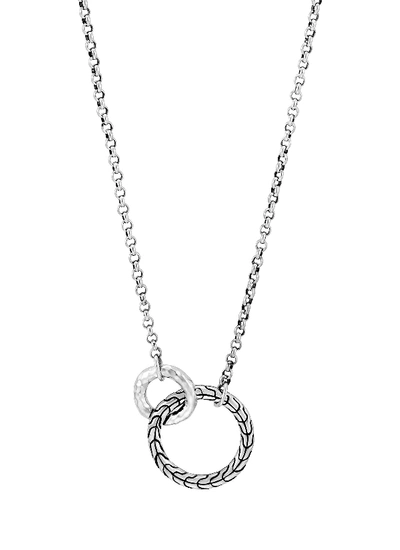 Shop John Hardy 'classic Chain' Silver Hammered Interlinking Pendant Necklace