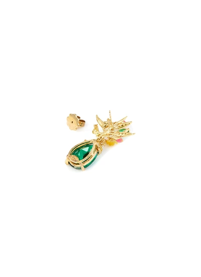 Shop Anabela Chan 'mini Posie' Emerald Earrings In Green