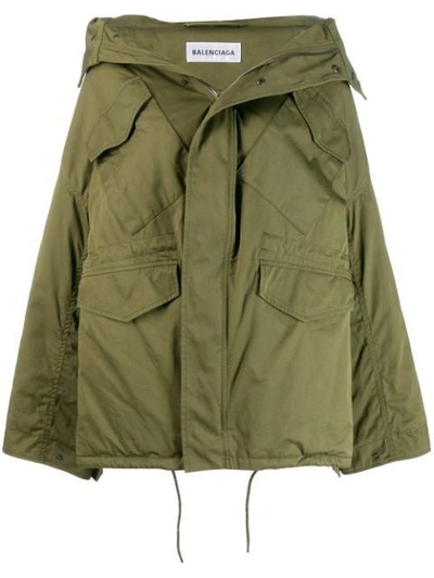 Shop Balenciaga Over-sized Swing Jacket In Green