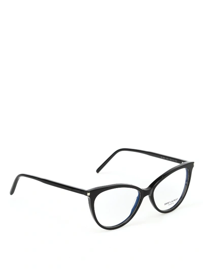 Shop Saint Laurent Black Cat Eye Eyeglasses