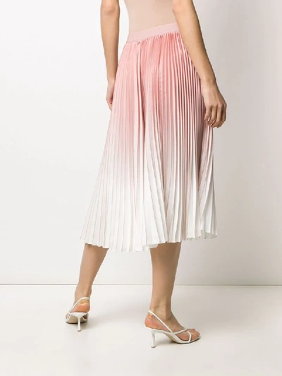 Shop Agnona Pleated Midi Skirt In Pink