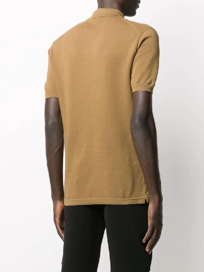 Shop Ermenegildo Zegna Short Sleeve Polo Shirt In Brown