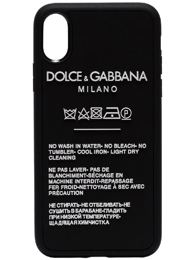 Shop Dolce & Gabbana Iphone X Care Label Phone Case In Black