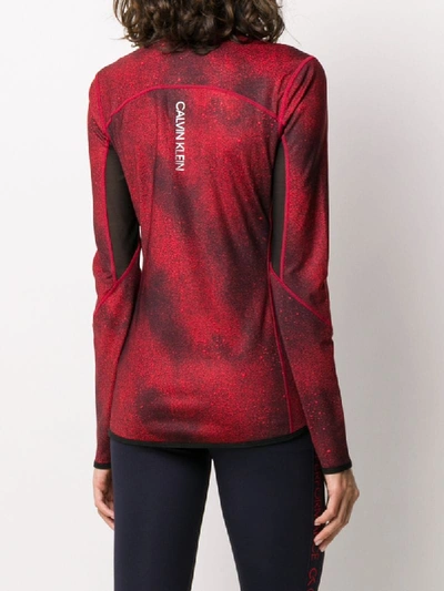 Calvin Klein Patterned Rear Logo Print Performance Sweatshirt In Black