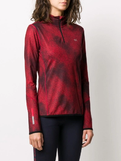 Calvin Klein Patterned Rear Logo Print Performance Sweatshirt In Black