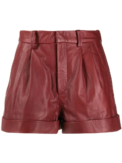 Shop Isabel Marant Étoile Pleated Waist Shorts In Red