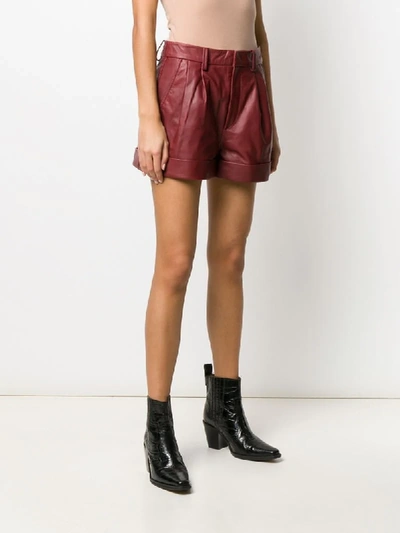 Shop Isabel Marant Étoile Pleated Waist Shorts In Red