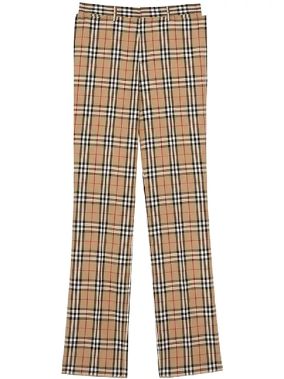 Shop Burberry Vintage Check Straight-leg Trousers In Neutrals