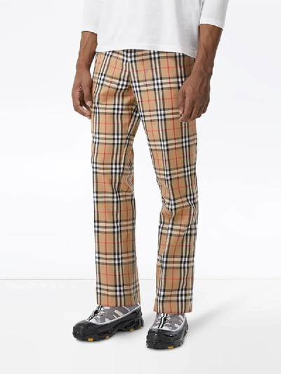 Shop Burberry Vintage Check Straight-leg Trousers In Neutrals