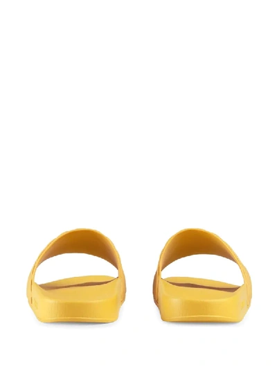 Shop Gucci Men's Matelassé Rubber Slides In Yellow