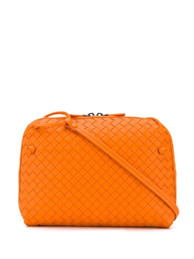 Bottega Veneta - Nodini Orange Woven Leather Crossbody Bag