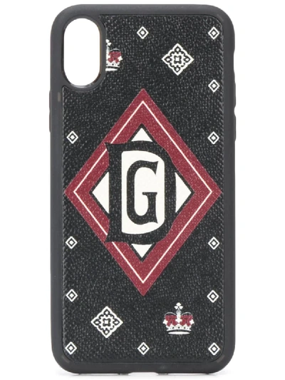 Shop Dolce & Gabbana Crown-print Iphone X Case In Black