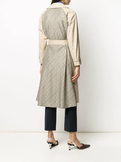 Shop Sandro 'victory' Trenchcoat In Neutrals