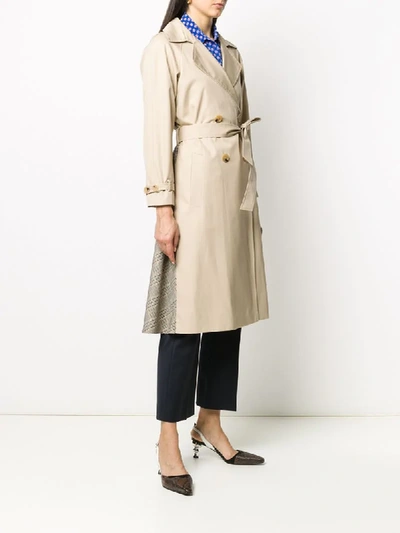 Shop Sandro 'victory' Trenchcoat In Neutrals