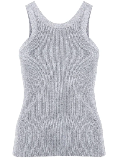 Shop Totême Ribbed Tank Top In Grey