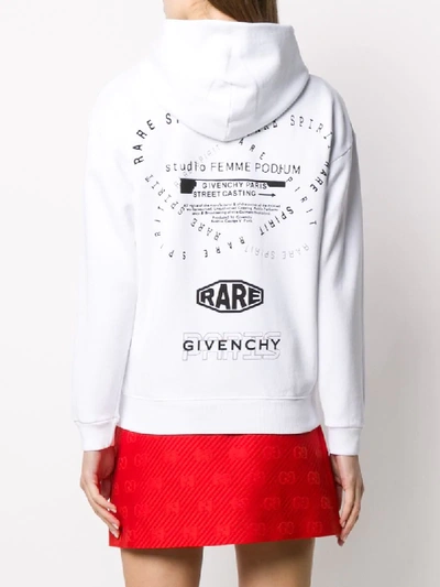Shop Givenchy Spirit Printed Hoodie In White