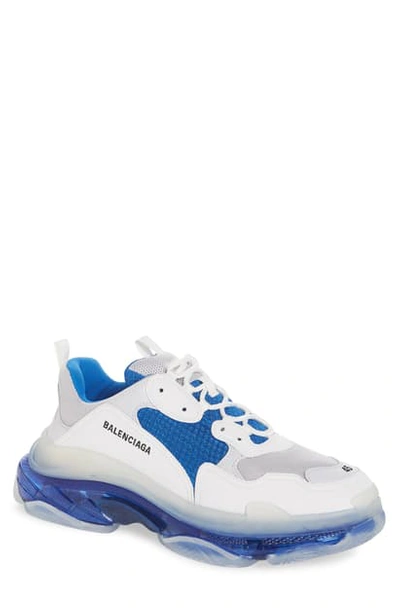 Shop Balenciaga Triple-s Air Retro Sneaker In White / Blue / Grey