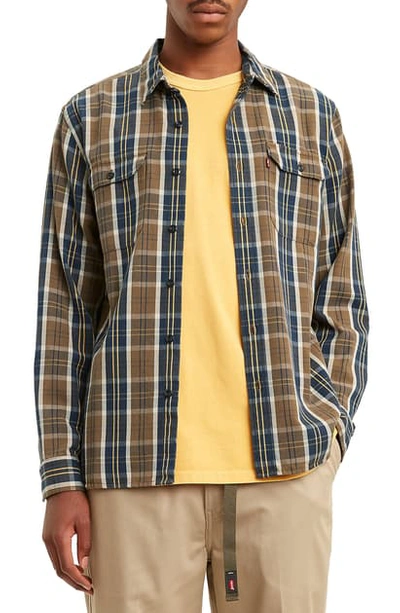 Shop Levi's Jackson Worker Regular Fit Plaid Button-up Shirt In Archer Sepia