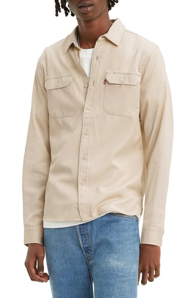 Shop Levi's Jackson Worker Solid Button-up Shirt In Fog